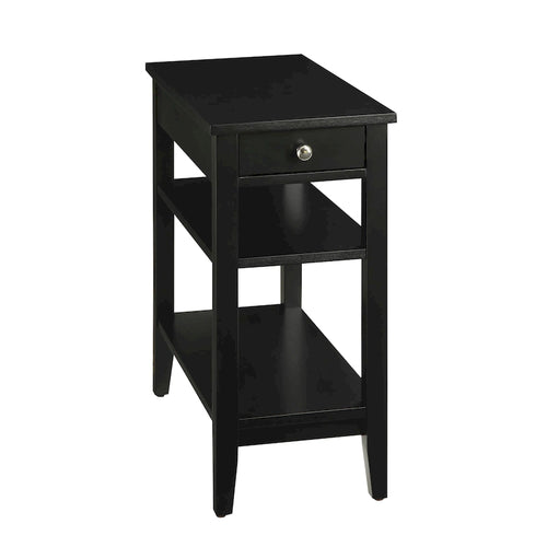Table d'appoint avec 1 tiroir et 3 étagères, noire/cerise/espresso, individuelle