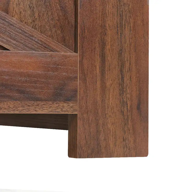Table basse de rangement à 2 niveaux, carrée, gris/marron clair, un seul plateau