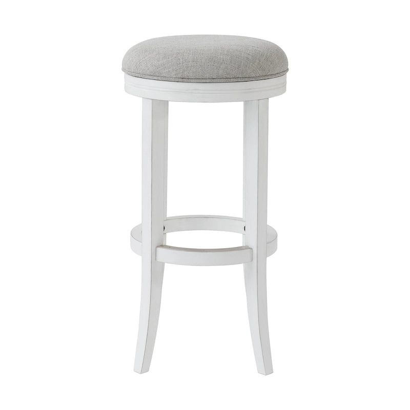 Tabouret de bar pivotant sans dossier blanc et gris, une place