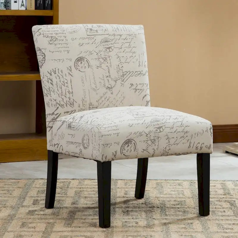 Roundhill Furniture Botticelli Upholstered Slipper Accent Chair