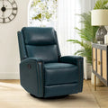 Fauteuil inclinable, pivotant et basculant en cuir véritable multicolore, avec clous décoratifs