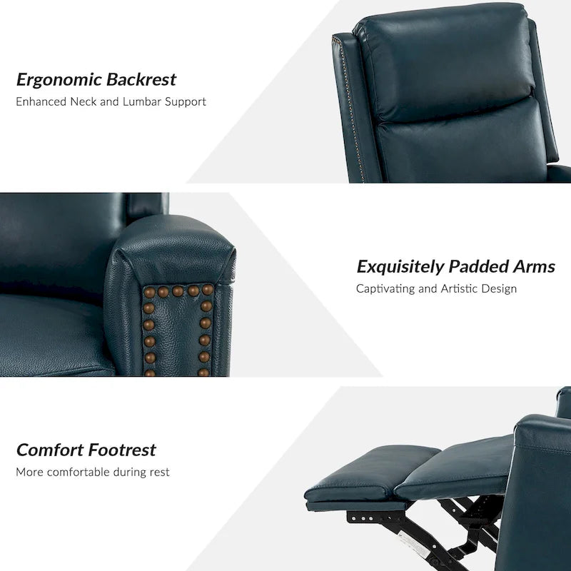Fauteuil inclinable, pivotant et basculant en cuir véritable multicolore, avec clous décoratifs