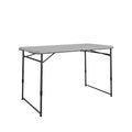 Table utilitaire pliante réglable en hauteur, grise/noire, pour intérieur/extérieur