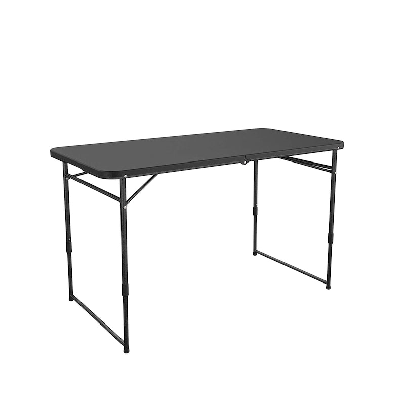 Table utilitaire pliante réglable en hauteur, grise/noire, pour intérieur/extérieur