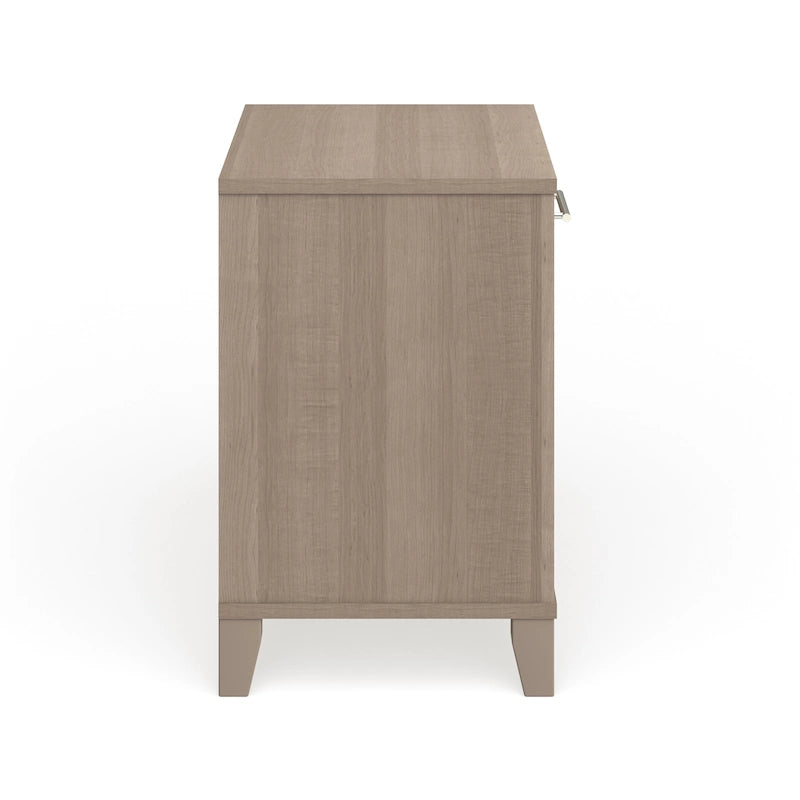Table de chevet de transition avec tiroir et 2 étagères – Gris cendré / Noyer frais / Gris platine