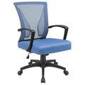 Chaise de bureau ergonomique mi-dos en maille (bleu / noir / gris) avec support lombaire, individuelle