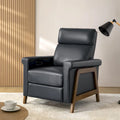 Fauteuil inclinable individuel en cuir véritable, coloris Marine/Chameau/Noir, avec port USB