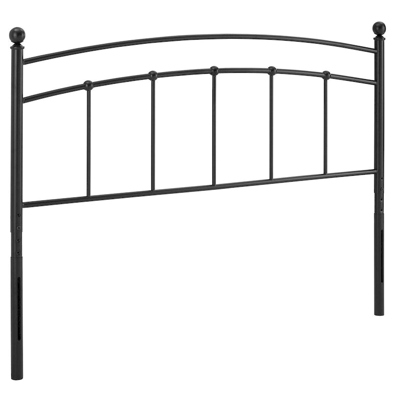 Tête de lit jumeau en métal à broche arquée, noir/blanc/gris/doré, réglable en hauteur, lit simple