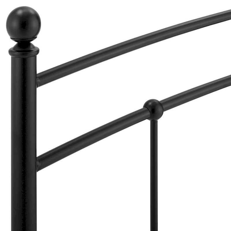 Tête de lit jumeau en métal à broche arquée, noir/blanc/gris/doré, réglable en hauteur, lit simple