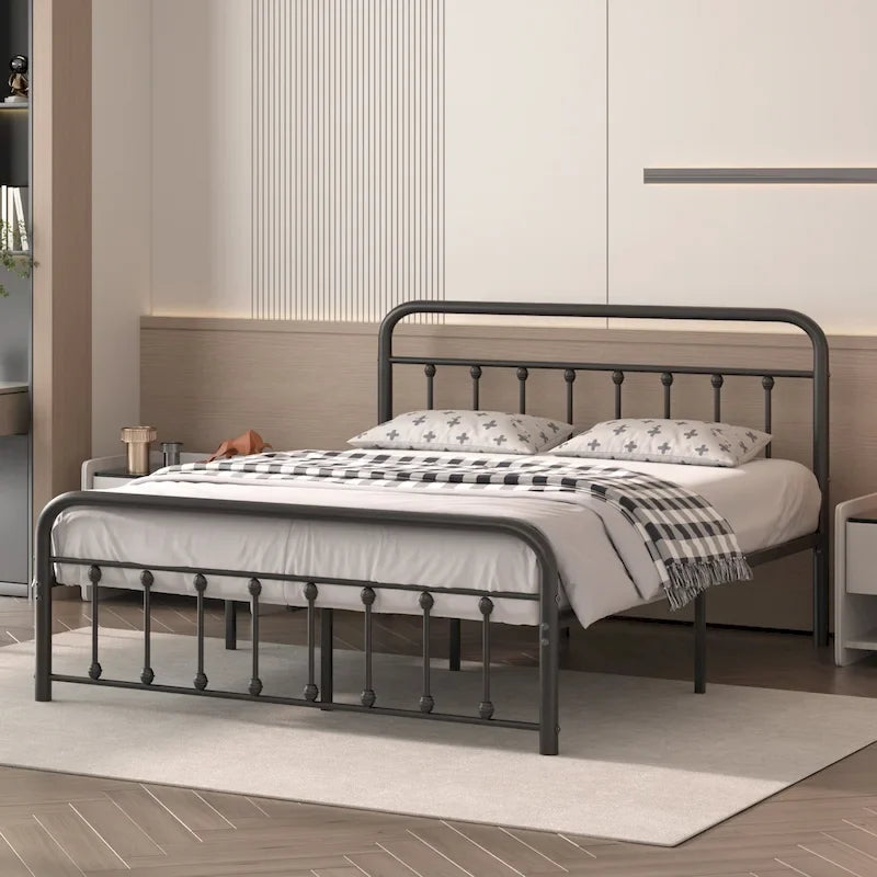 Javlergo Modern Platform Bed Frame Twin/Full/Queen/King Size Metal Bed with Headboard and Footboard